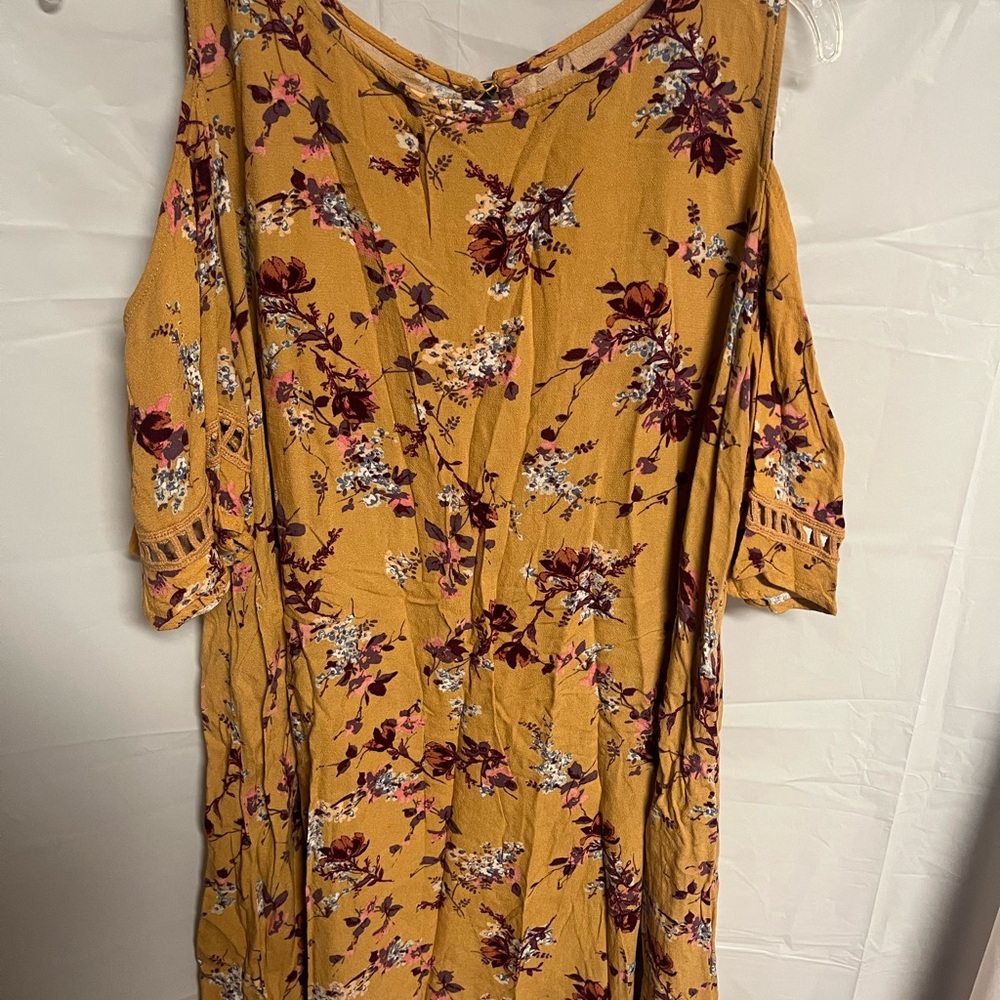 Xhilaration Floral Mustard Dress